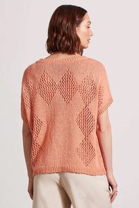 Tribal Dolman Short Sleeve Sweater - Style 17370