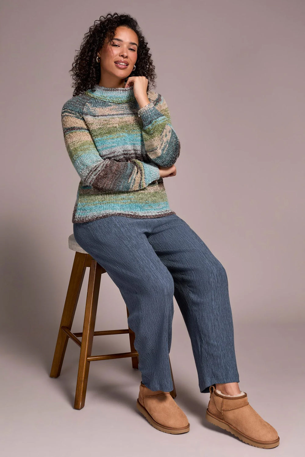 Tribal Mock Nk Sweater - Style 19420