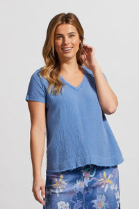 Tribal Short Sleeve V Neck Top - Style 78540