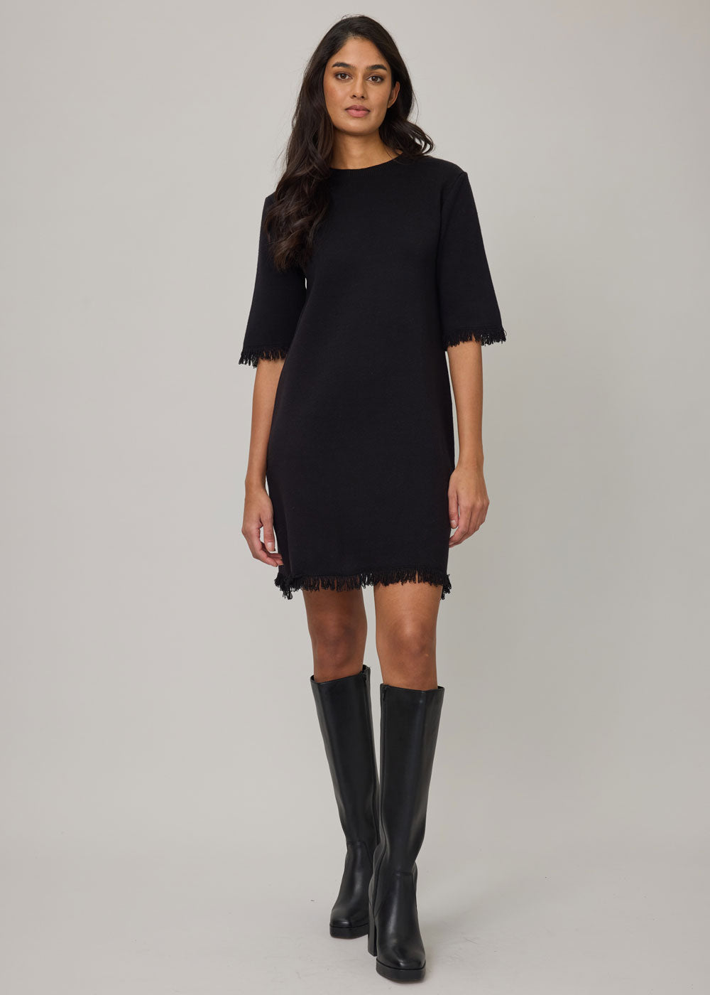 Pistache Fringe Knit Dress Style - Y9376
