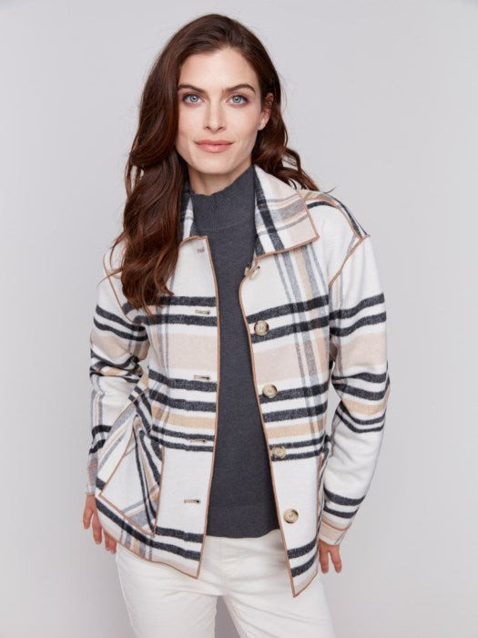 Charlie B Plaid Jacket - Style C6185X