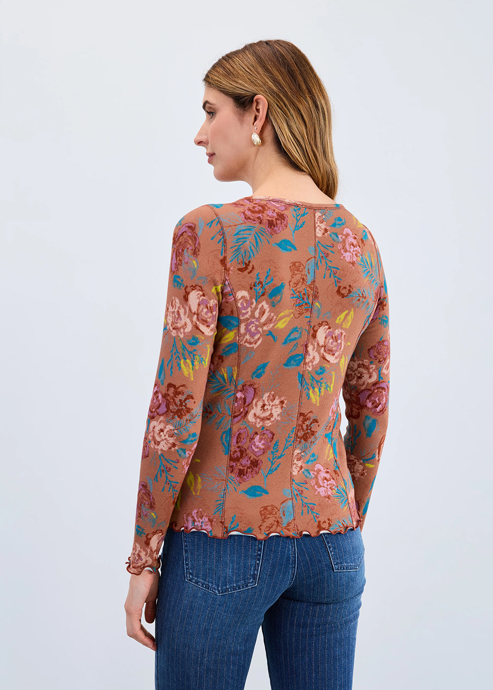 FDJ Long Sleeve V Neck Top Style - 3461161