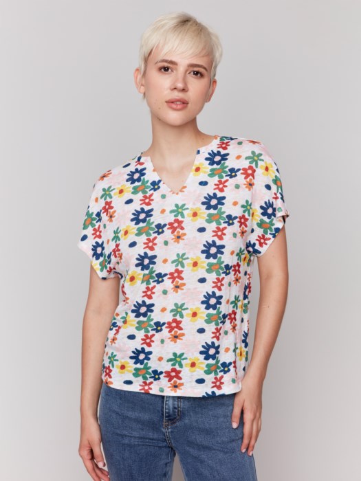 Charlie B Short Sleeve Top  - Style C1396PK