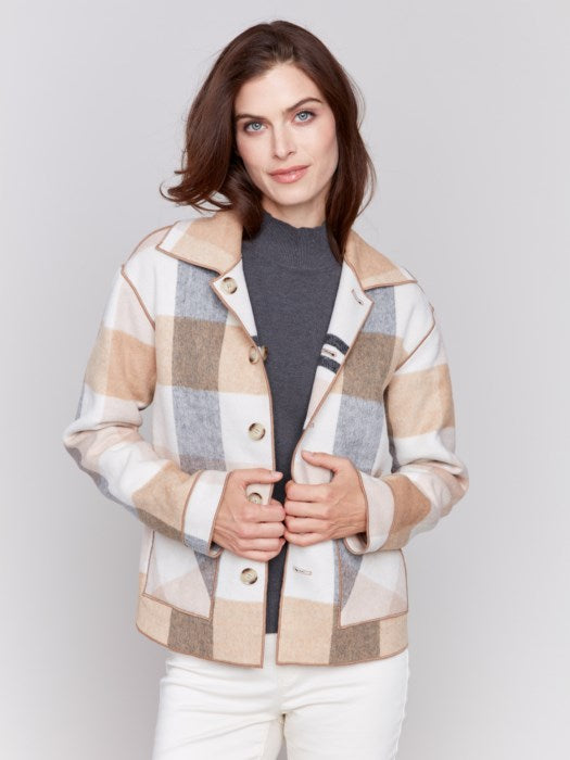 Charlie B Plaid Jacket - Style C6185X