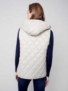 Charlie B Hooded Quilted Puffer Vest - Style C6269