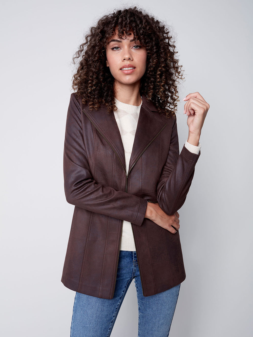 Charlie B Leather Coat - Style C6270