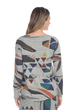 Load image into Gallery viewer, Inoah Geometric Long Sleeve Top - Style # T1085AT
