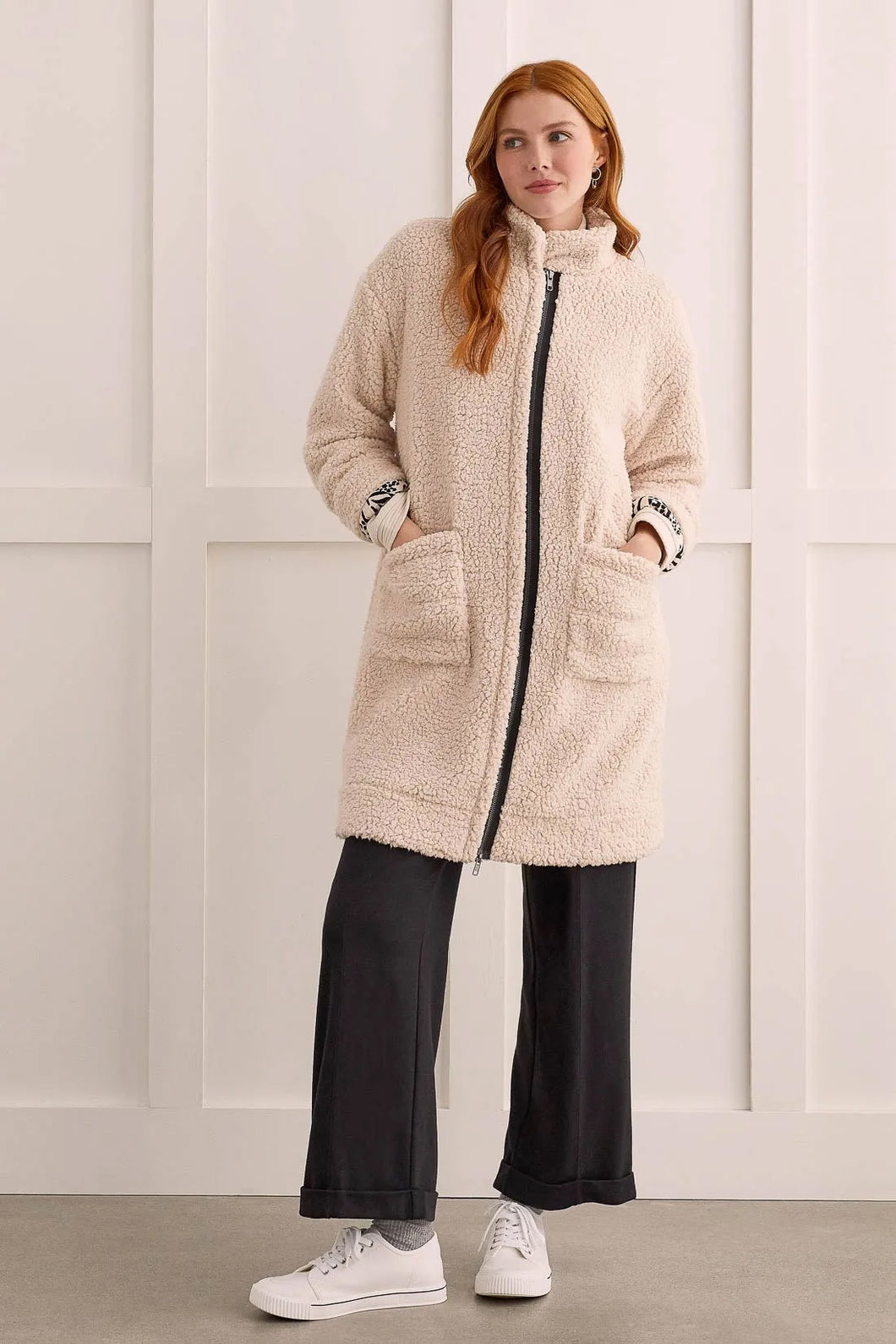 Tribal Lined Zip Up Coat - Style 14860
