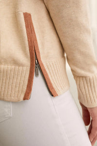 Tribal V Neck Sweater w/Zipper - Style 14950
