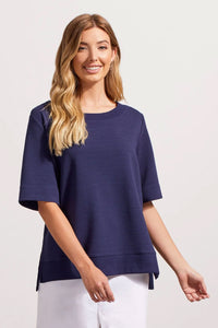 Tribal Boat Neck Elbow Sleeve Top - Style 76810