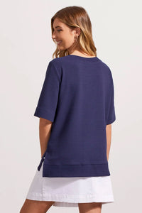 Tribal Boat Neck Elbow Sleeve Top - Style 76810