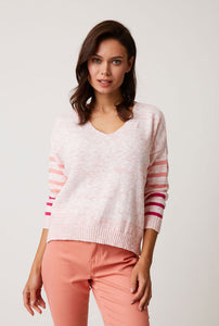 Cotton Country Seaside V Neck Sweater - Style 87271