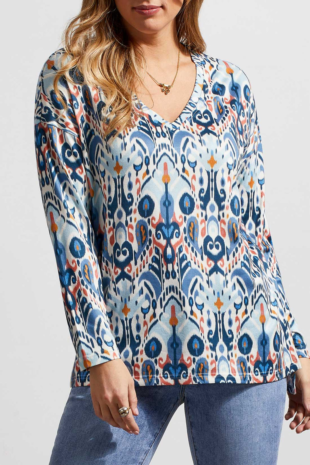 Tribal Long Sleeve Tunic Top - Style 79790